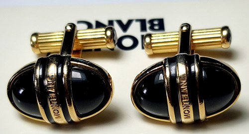 Originales Mancuernillas Montblanc Gemelos Mancuernas Onix (Usado)