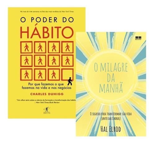 Livros O Milagre Da Manhã + O Poder Do Habito - Novo Lacrado