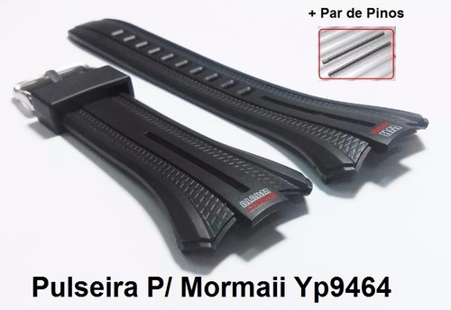 Pulseira P/ Mormaii Yp9464 Borracha Preta Yp.9464