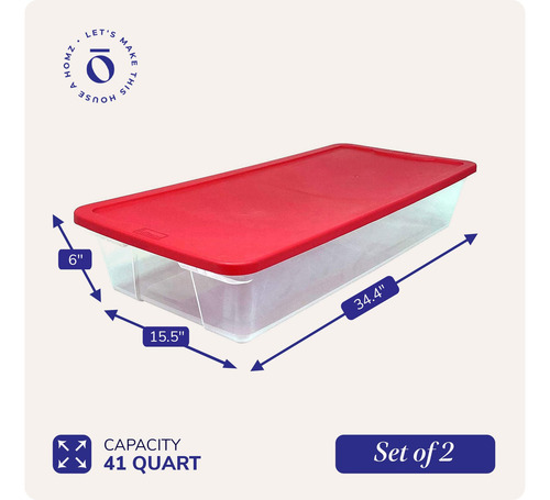 Caja De Almacenamiento Grande Transparente Con Tapa 2 Unidad