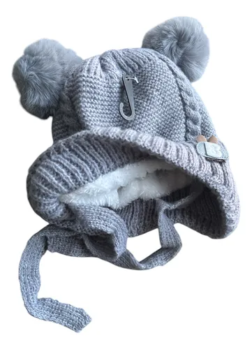 Gorro Lana Bebé 6 A 18 Meses Aprox. Gris 6 A 18 Meses Liso