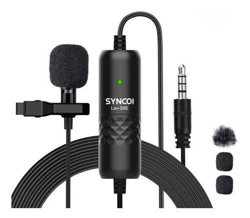 Microfone De Lapela Synco Lav-s6e Com Clipe Omnidirecional