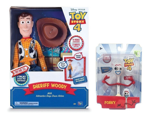 Combo Woody Interactivo Cae Por Voz + Forky Toy Story 4 Full
