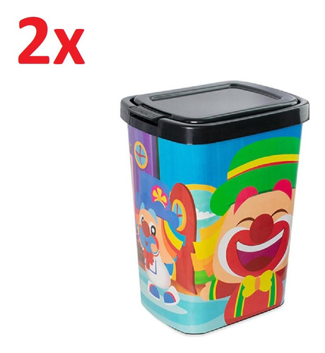 Cestos De Lixo Infantil Clink Kit 2 Lixeira Patati Patata