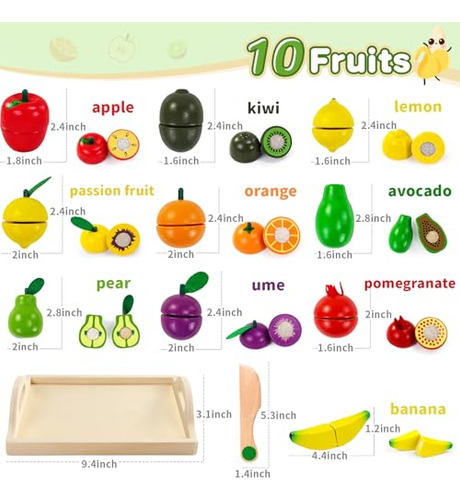 Jgo Comida De Madera Para Niños Cocina Montessori Juguetes P