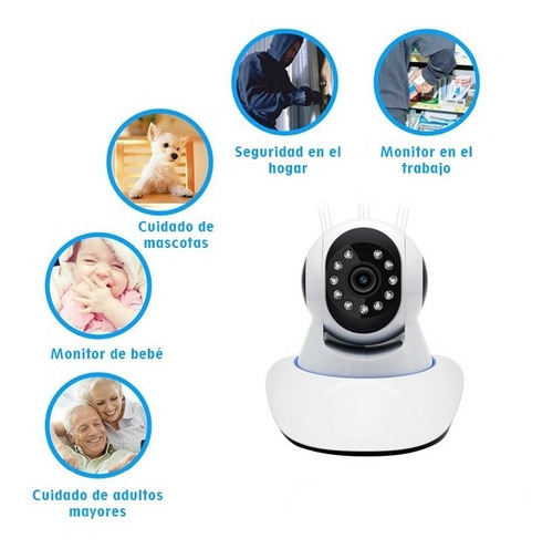 Camara Seguridad Wifi Ip360 Infrarrojo Sensor 3 Antena 1080p