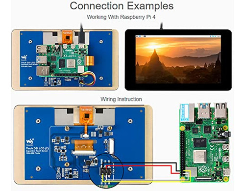 Pantalla Táctil Waveshare Dsi Lcd 1024600 De 7 Pulgadas Para