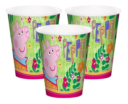 Pack 6 Uds Vaso De Cartón Con Diseño Peppa Pig