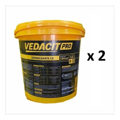 Desmoldante Para Fôrmas - Desmol Cd 3,6 L Vedacit - Kit 2 Un