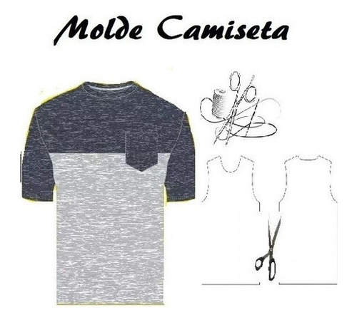 Molde Camiseta Masculina Cuello Redonda