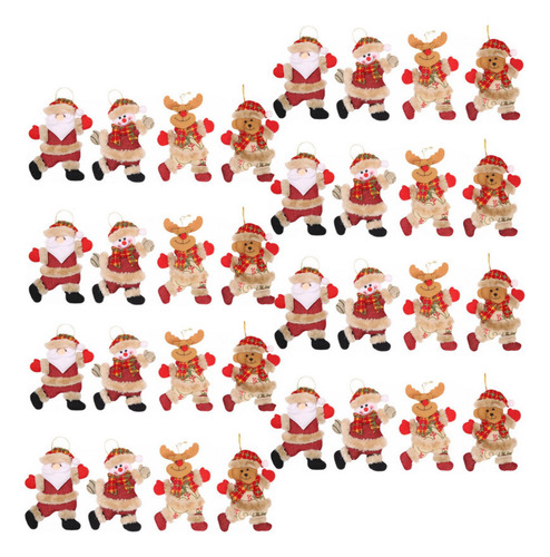 32 Piezas De Adornos Navideños, Colgantes De Muñecas Navideñ