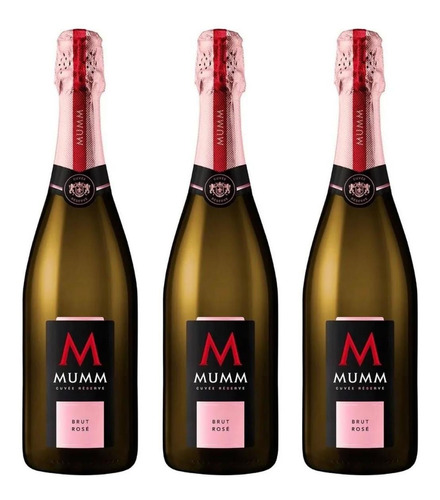 Champagne Mumm Cuvee Brut Rose 750ml X3 Espumante