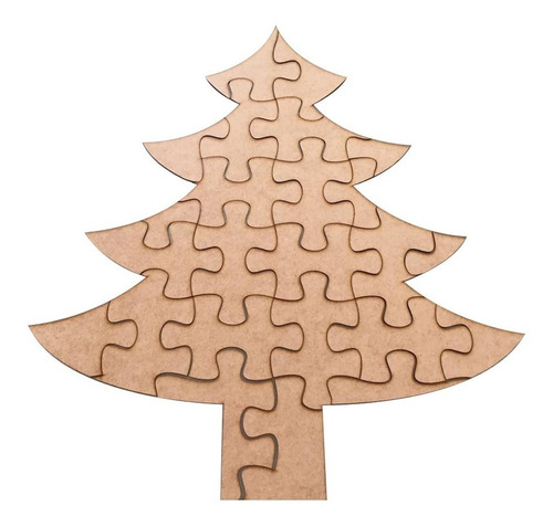 Quebra-cabeça Arvore De Natal Em Mdf Cru 56,5x50cm 0901