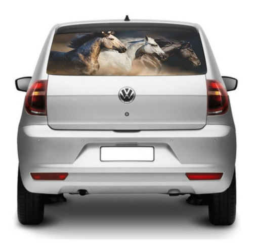 Imagem 4 de 5 de Adesivo Perfurado Vidro Carro Suv Caminhonete Cavalo Haras