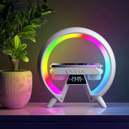 Lámparas De Mesa Con Altavoz Bt Y Carga Inalámbrica Y Alarma