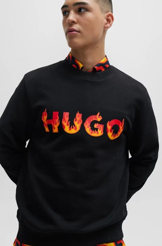 Sudadera De Caballero De Cuello Redondo Hugo Con Estampado