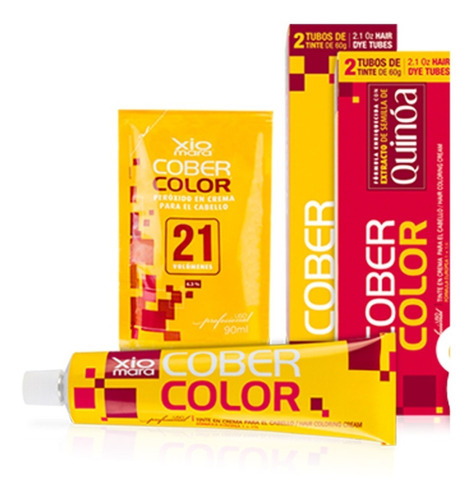 Tinte Para Cabello  Cober Color Xiomara 2 Tubos + Peroxido