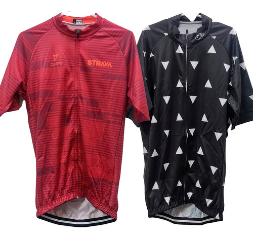 Pack X 2 Remeras Maillot De Ciclismo Bicicleta Strava 