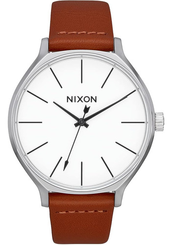 Nixon Clique Amm Reloj De Cuero Con Esfera Blanca Para Mujer