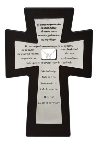 Jorvina Cristo/ Cruz Con Texto Amor Para Matrimonio Plateada