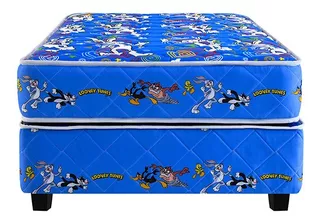 Cama Americana Forli Looney Tunes Azul 1.5+colchón+1almohada