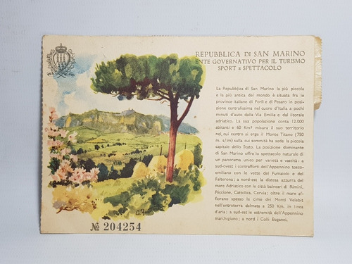 Antigua Postal Circulada San Marino Rosario Sellos Mag 57018