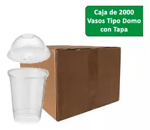 Tapas Domo Transparente Plastifar para Vaso Plástico 12-14 oz sin Abertura  (100 uds) –