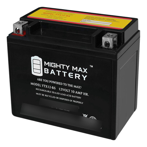 Bateria Mighty Max Ytx12-bs 12 V 10 Ah Sustituye Yamaha