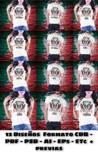 12 Vectores Para Playeras Fiestas Patrias, Soy Leyenda