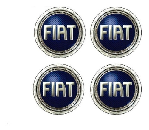 Emblema Calota Fiat 48mm Cor Azul Autocolante