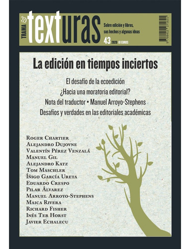 Texturas 43, De Vários Autores. Editorial Trama Editorial, Tapa Blanda, Edición 1 En Español, 2021