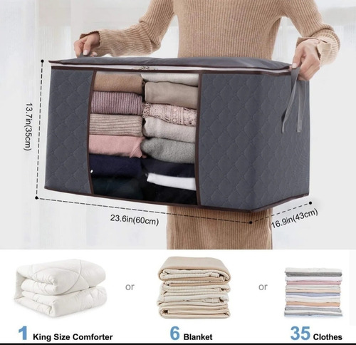 Imagen 2 de 5 de 3 Unidades Organizador De Bolsas De Almacenamiento De Ropa