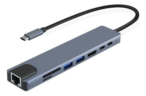 Tipo C Hub 8 En 1 Adaptador Usb C A Hdmi Con Ethernet