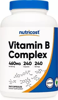 Original Nutricost Complejo Vitamin B, 460mg,240 Cap + Vit C