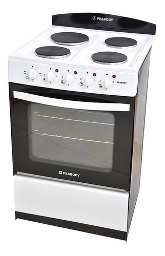 Imagen 3 de 7 de Cocina Electrica Peabody 56cm 4 Hornallas Horno Grill Blanco