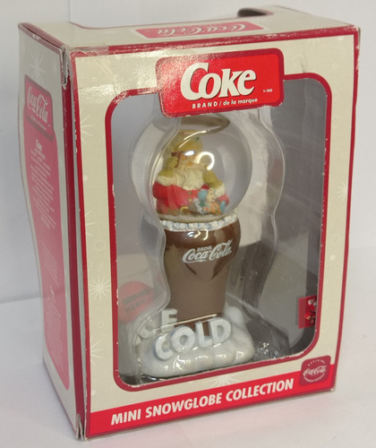 Mini Snowglobe Coca Cola Santa Vintage