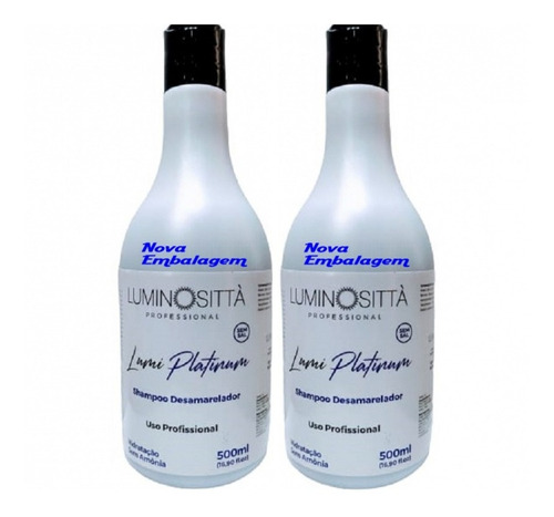 2 Shampoo Desamarelador Violeta 2 Minutos 500ml Luminositta