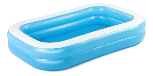 Alberca Piscina Infable Rectangular 2 Anillos Niños Bestway Color Azul/Blanco