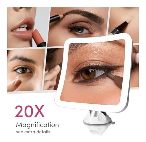 Espejo De Maquillaje De Aumento De Fancii 20x Con Luces Led,