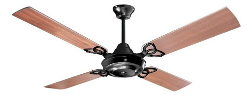 Ventilador de techo Martin & Martin Premium VT137 negro con 4 palas color  cedro y roble de  madera, 120 cm de diámetro 220 V