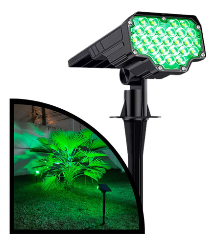 Lâmpada De Led World-Lar Thor Verde De Chão Espeto Solar Luz Continua