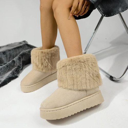 Botas De Nieve De Felpa De Invierno Para Mujer, Calzado Casu