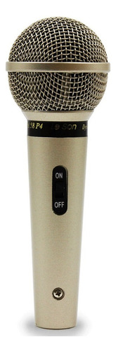 Microfone Le Son SM 58 P-4 Dinâmico Cardioide cor champanhe
