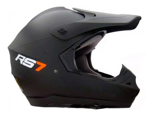 Unico Talle S 56 Casco Moto Cross Hawk Rs7 Color Negro Mate 