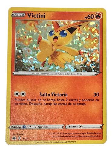 Carta Pokémon Victini Holográfica Mc Donald's 2022 - 5/15 Victini Español