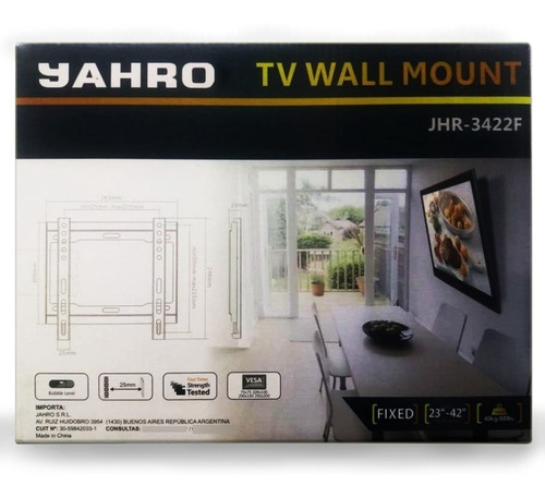 Imagen 3 de 7 de Soporte Tv Jahro Jhr 3422f 23/43 Hasta 40 Kg Sist Vesa