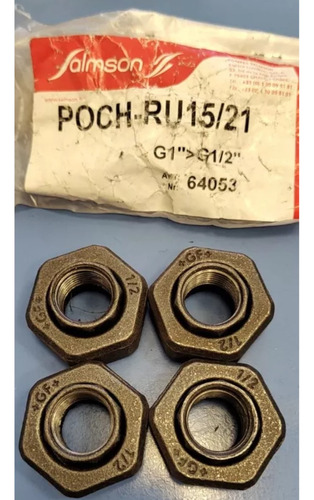 Imagen 4 de 10 de Racor Media Unión Salmson 1 Rh A 1/2 Pulgada Rh Calefacción