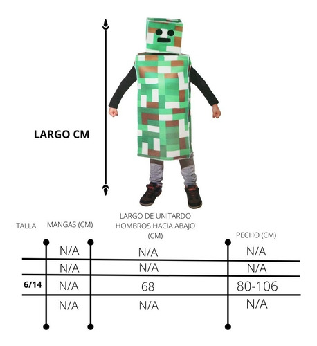 Disfraz Pixel Robot Minecraft Infantil
