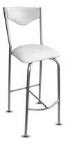 Comprar Banqueta Alta Para Barra Taburete Desayunador Tapizada Estructura Reforzada Caño Metalizado C\u002F Acabado De La Estructura Gris Color Blanco