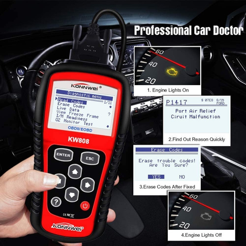 Imagen 3 de 7 de Escaner Automotriz Automotor Multimarca Konnwei Kw808 Autel